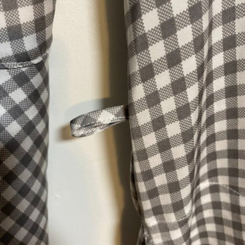 40 Winks Gray White Gingham Women's Kimono Cardigan Size S/P - Picture 12 of 13